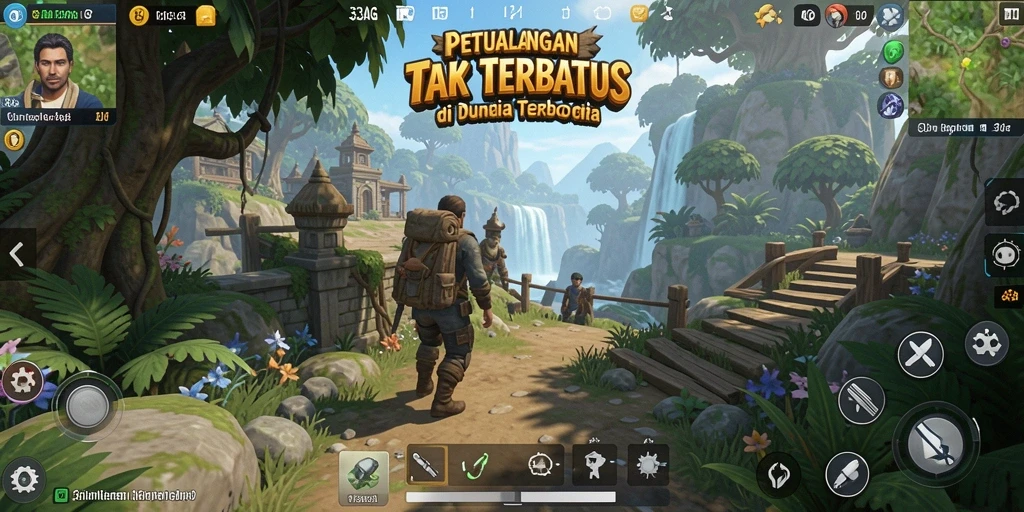 Screenshot dari gameplay Open World yang menampilkan eksplorasi yang seru.