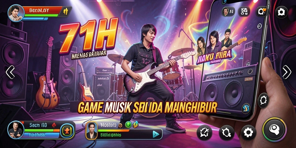 Tampilan gameplay 71H menampilkan keseruan bermain musik.