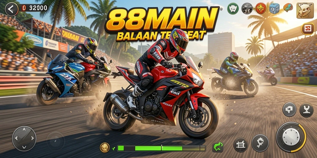 Tampilan menarik dari balapan motor di 88MAIN.