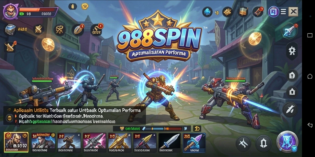 Screenshot utama dari aplikasi 988SPIN yang menampilkan fitur Utility.