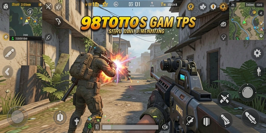 Tangkapan layar utama 98TOTO yang menampilkan aksi seru dalam game TPS.