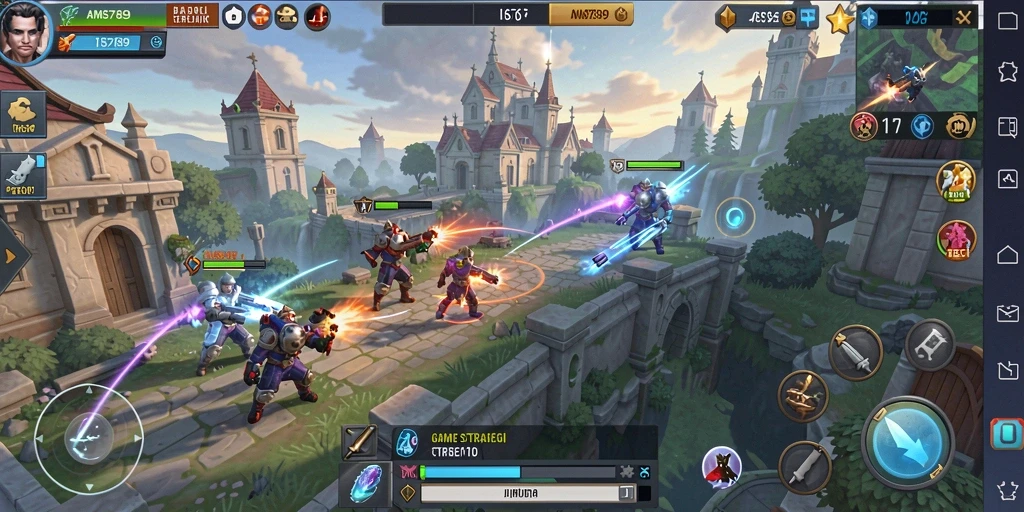 Screenshot gameplay dari AMS789 menampilkan pertarungan strategis yang mendebarkan.