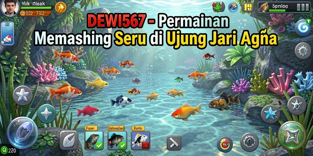 Screenshot DEWI567 menampilkan pemain memancing di danau yang indah.