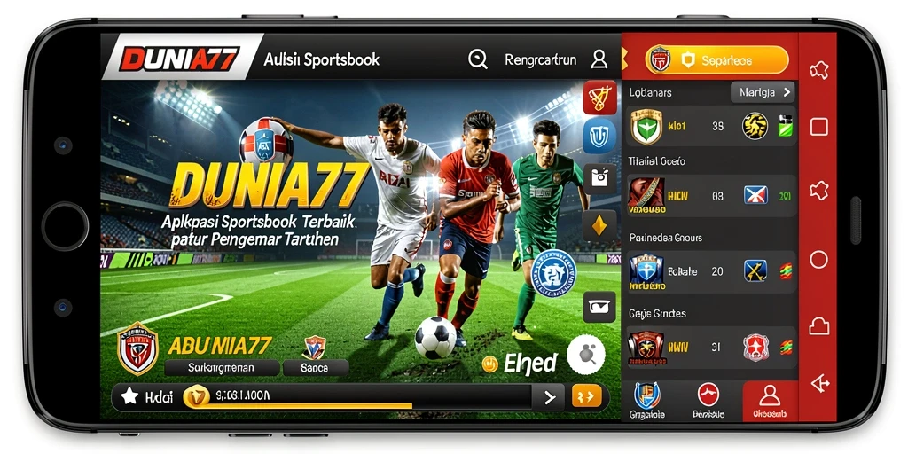 Tangkap layar dari gameplay DUNIA77 yang menunjukkan pengalaman taruhan olahraga.