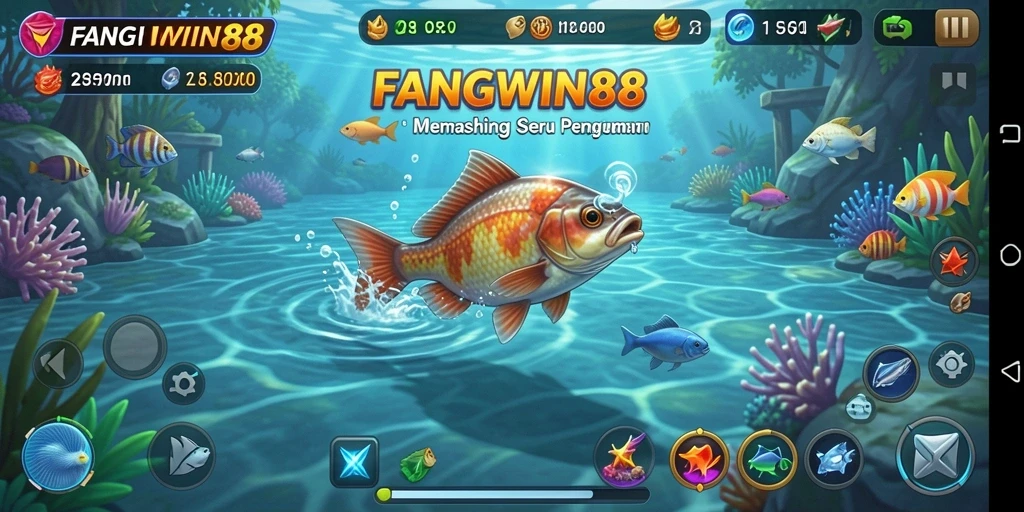 Screenshot gameplay FANGWIN88 menampilkan aksi memancing yang seru.