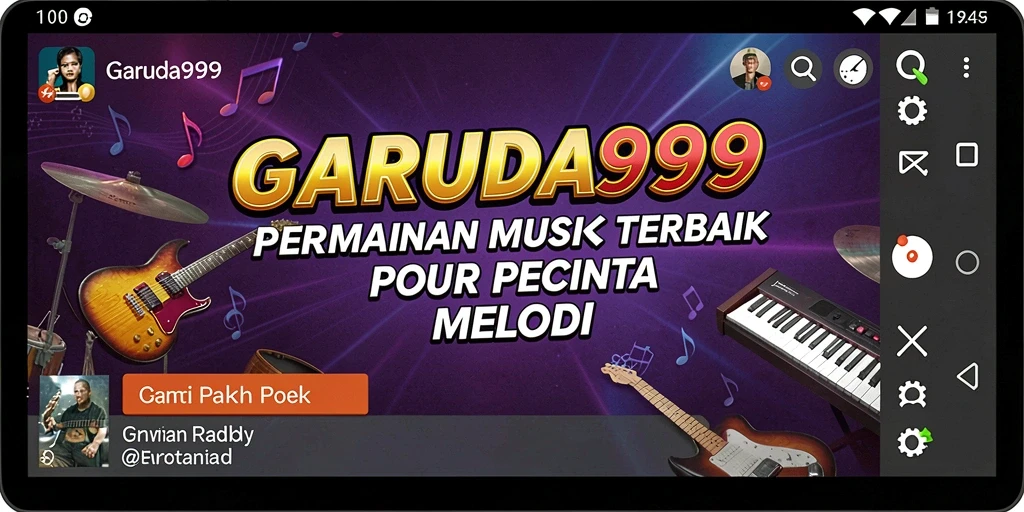 Screenshot menampilkan gameplay interaktif dan keseruan menyanyi di GARUDA999.