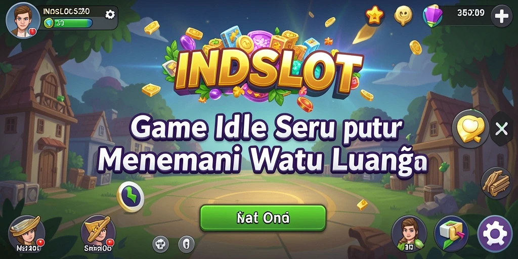 Tampilan gameplay INDSLOT yang menakjubkan dengan karakter menarik dalam genre Idle.