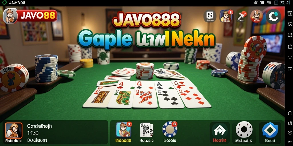 Screenshot gameplay JAVO88 menunjukkan serunya bermain Gaple online.