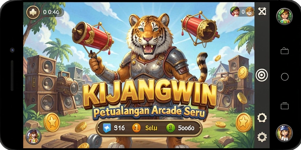 Tampilkan gameplay seru KIJANGWIN di layar dengan aksi yang menegangkan.