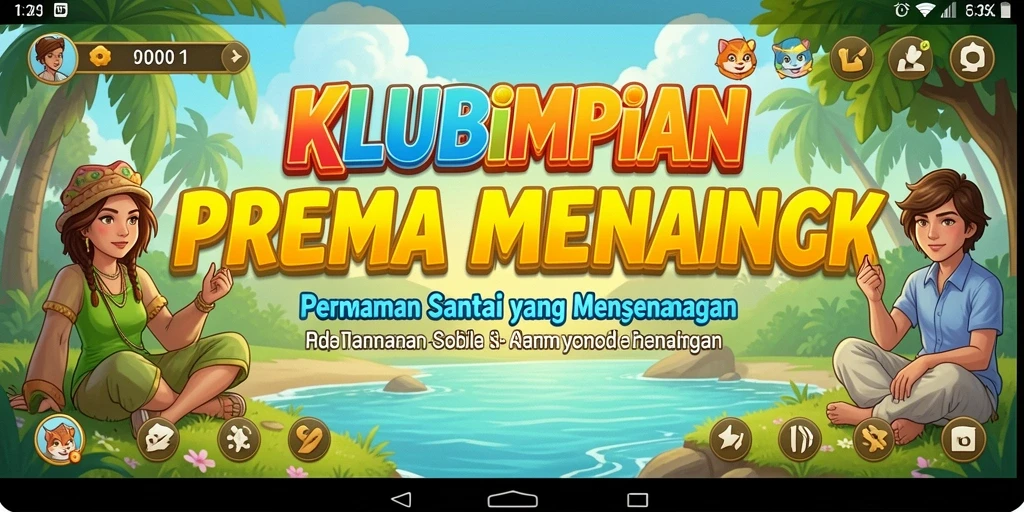 Tampilan gameplay menarik dalam KLUBIMPIAN yang penuh warna.