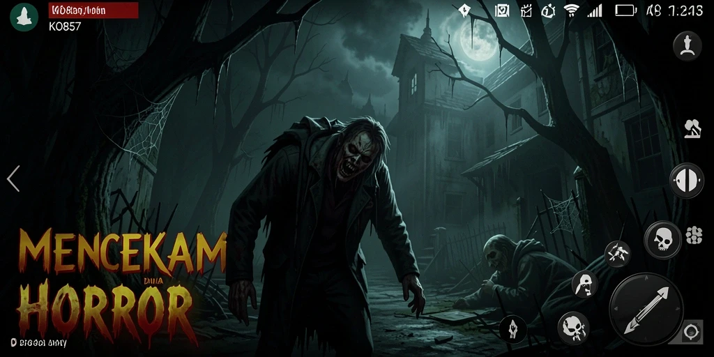 Tampilan screenshot KO857 memperlihatkan atmosfer kengerian yang mendalam.