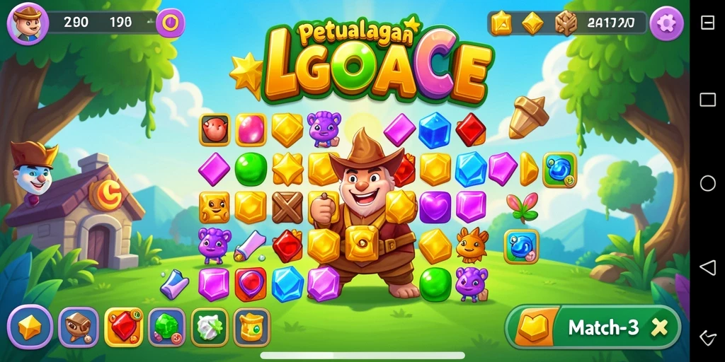 Screenshot gameplay LGOACE yang menarik dan penuh warna.