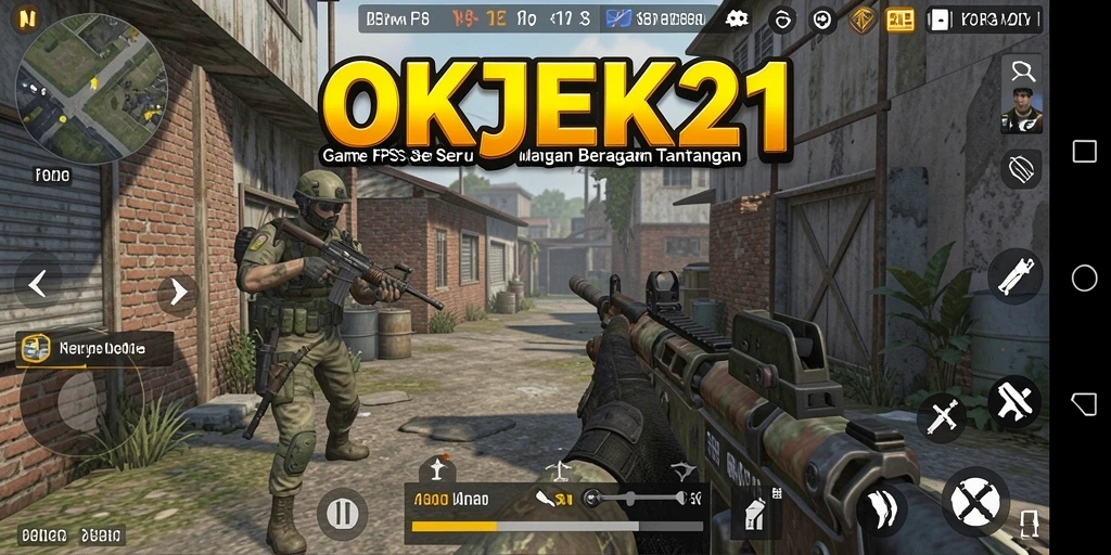 Screenshot menunjukkan aksi tembak-menembak yang intens dalam OKJEK21.