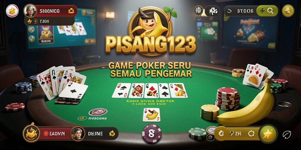 Tampilan gameplay menarik dari PISANG123 dengan suasana poker yang mendebarkan.