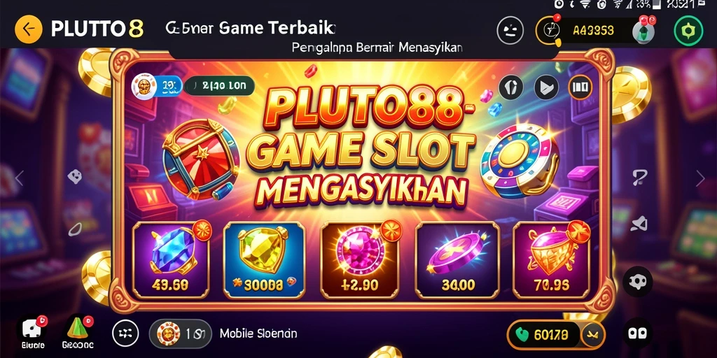 Screenshot utama PLUTO88 menampilkan gameplay Slot yang mengasyikkan dan penuh warna.