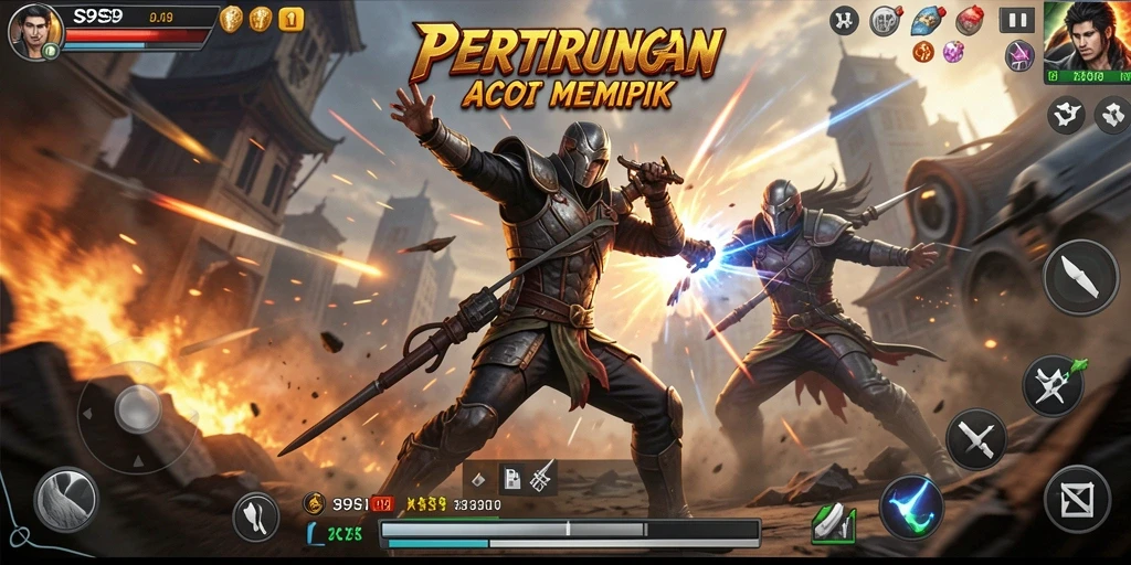Tangkapan layar S9S9 menampilkan aksi pertarungan yang mendebarkan.