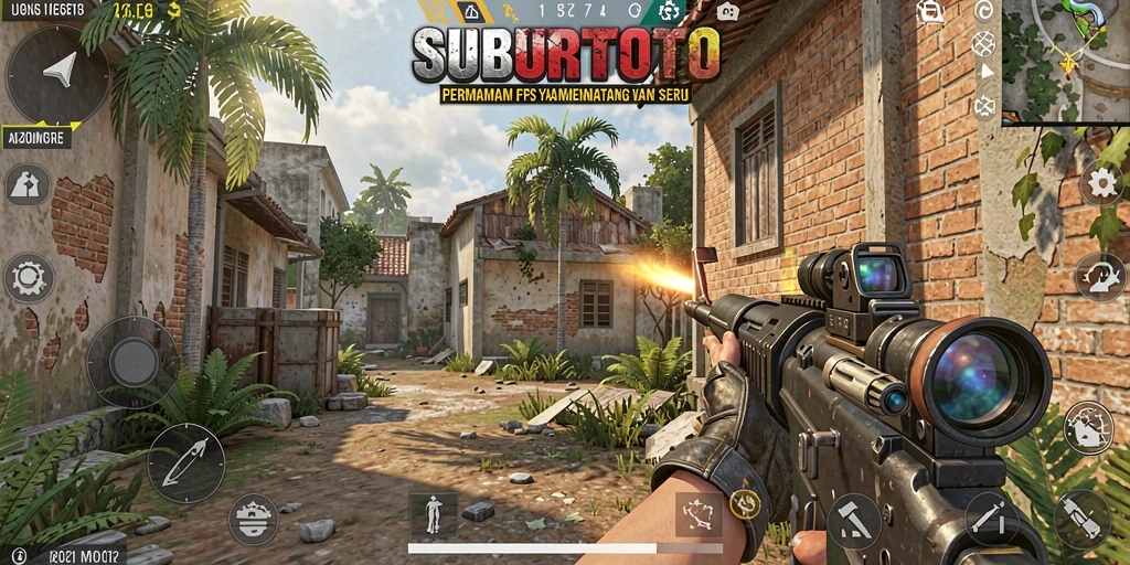 Tangkapan layar gameplay SUBURTOTO menampilkan aksi mendebarkan dalam FPS.