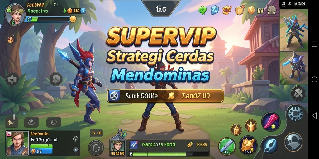 Screenshot gameplay SUPERVIP menampilkan pertempuran strategis yang intens.