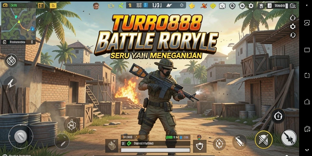 Tampilan gameplay TURBO88 menunjukkan aksi pertempuran seru.