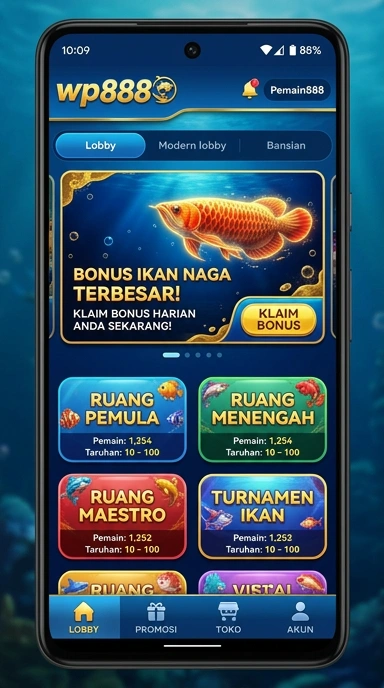 Tampilan antarmuka wp888 yang sederhana dan menarik.